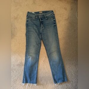 MOTHER Mid-rise Dazzler Ankle Fray